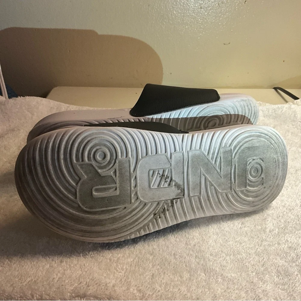 Under Armour Black and White Slide Sandals